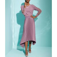 Asymmetrischer-Satin-Plisseerock, mauve