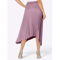 Asymmetric satin pleat skirt, mauve
