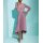 Asymmetric satin pleat skirt, mauve
