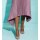 Asymmetric satin pleat skirt, mauve