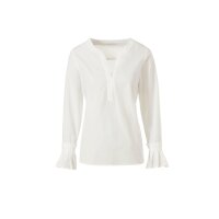 Long sleeve blouse with pleats, ecru