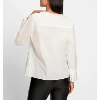 Long sleeve blouse with pleats, ecru
