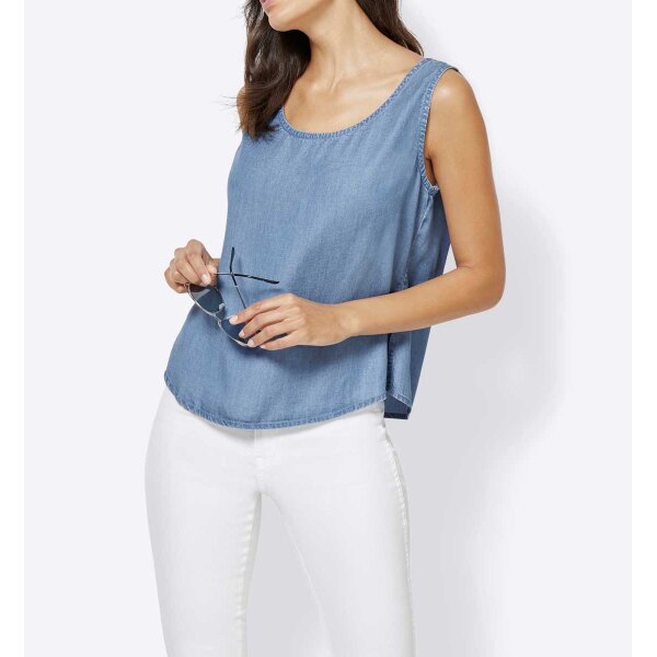 Top, jeansblau