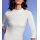 Cropped sleeve sweater with stand-up collar, ecru
