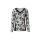 Druckshirt m. Spitzenbesatz, schwarz-ecru