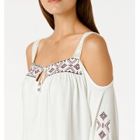 Designer-Carmenshirt m. Stickerei, ecru
