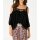 Designer-Carmenshirt m. Stickerei, schwarz