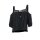Designer-Carmenshirt m. Stickerei, schwarz