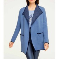 Designer-Doubleface-Strickjacke, electricblue
