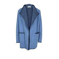 Designer-Doubleface-Strickjacke, electricblue