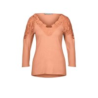 Designer-Pullover m. Spitze, mandarine