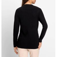 Wickel-Optik-Pullover m. Cut-Out, schwarz