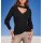 Wickel-Optik-Pullover m. Cut-Out, schwarz