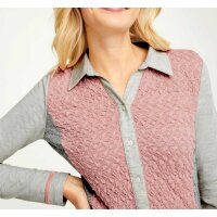Designer-Blusenshirt, grau-melange