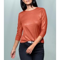 Shirt with ribbed look and foil print, terra