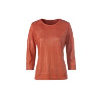 Shirt with ribbed look and foil print, terra