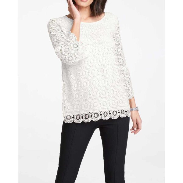 Designer-Spitzenshirt, offwhite