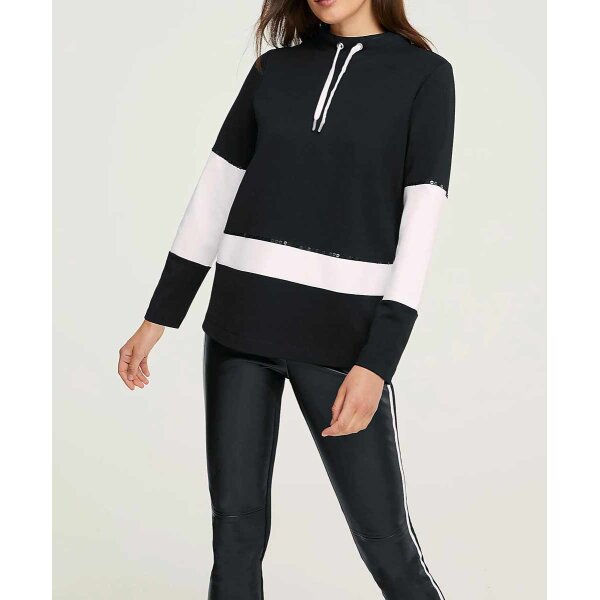 Sweatshirt, black-white