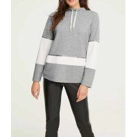 Designer-Sweatshirt, grau-weiß