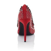 Designer-Pumps m. Strass, rot