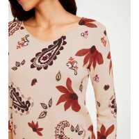 Designer-Druckpullover, beige-bunt