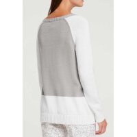 Designer-Pullover, grau-ecru
