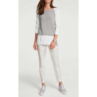 Designer-Pullover, grau-ecru