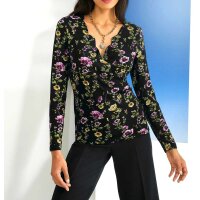Designer-Druckshirt, schwarz-bunt