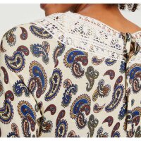 Print shirt with crochet lace, multicolour