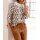 Print shirt with crochet lace, multicolour