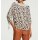 Print shirt with crochet lace, multicolour