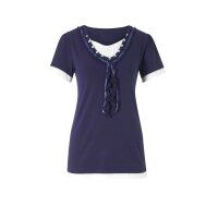 Designer-Shirt, nachtblau-ecru