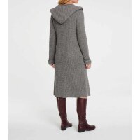 Designer-Wollstrickmantel, grau-melange