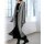 Designer-Wollstrickmantel, grau-melange