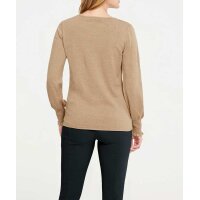 Designer-Pullover m. Spitze, camel-melange