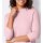 Cropped sleeve sweater with stand-up collar, rosé