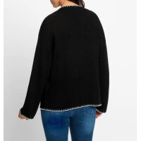 Pullover m. kontrastfarbenen Akzenten, schwarz