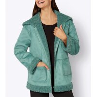 Lederimitat-Wendejacke m. Teddy-Fell, jade