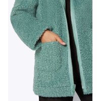Leather imitation reversible jacket with teddy fur, jade