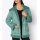 Leather imitation reversible jacket with teddy fur, jade