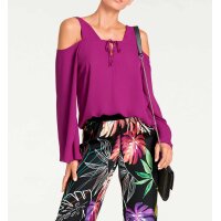 Bluse m. Cut-Outs, fuchsia