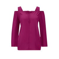 Bluse m. Cut-Outs, fuchsia