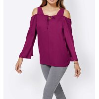 Blouse with cut-outs, fuchsia