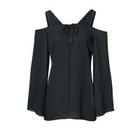 Bluse m. Cut-Outs, schwarz