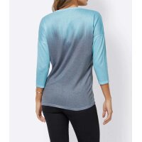 Feinstrickpullover, blau-grau