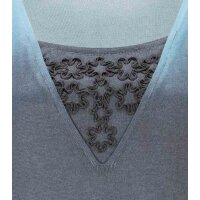 Feinstrickpullover, blau-grau