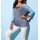 Feinstrickpullover, blau-grau