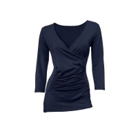 Stretch shirt in wrap look, navy