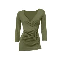 Stretch shirt with wrap look, olive