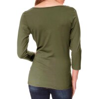 Stretch shirt with wrap look, olive